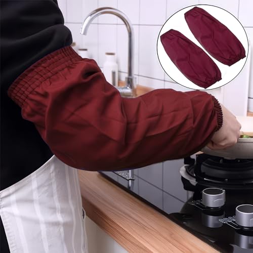 2 Paar Olbeständige Armstulpen, Armschutzhüllen für die Küche, Wasserdichte Reinigungs-Ärmel, Koch-Oversleeves, Wiederverwendbare Ärmel, für Küche, Kochen, Geschirrspülen, Gartenarbeit(2 Farben)