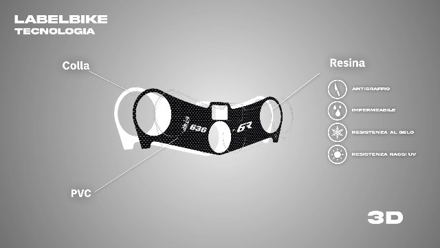 Adesivo Piastra Forcella Resina 3D compatibile Per Moto Kawasaki Zx-6r 2005-06
