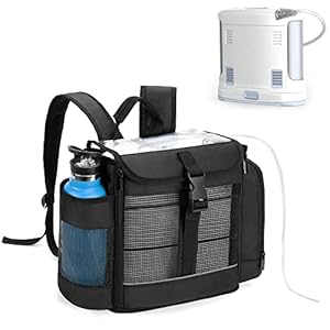 CURMIO Portable Oxygen Concentrator Backpack Compatible with Inogen One, Oxygo, Caire Units, SimplyGo Mini, POC Travel Bag for Machine and Accessories, Black