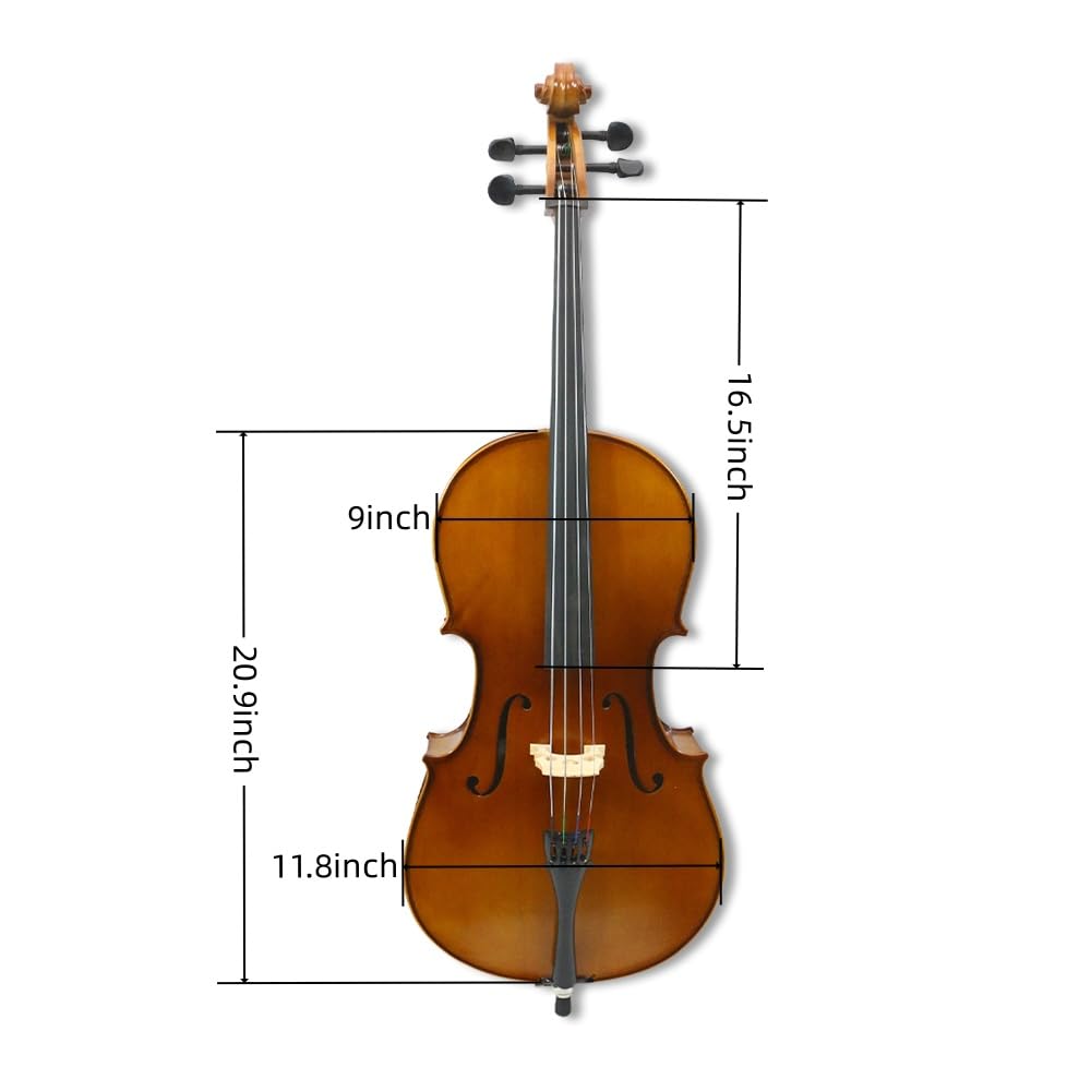 ModouString Acoustic Cello 4 string maple Spruce Musical Instrument for student Professional and Beginner cello kit (1/8 size)