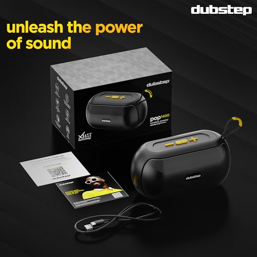 Image of Dubstep Pop 1400 Wireless Speaker with 14W Output, 16 Hrs Playtime, 52mm Dynamic Driver, TWS Pairing (Black)