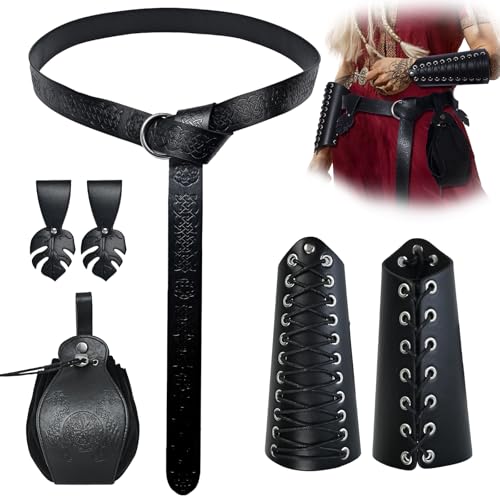 Costume nécromancien d'Halloween réussi grâce aux accessoires de renaissance et ceinture médiévale