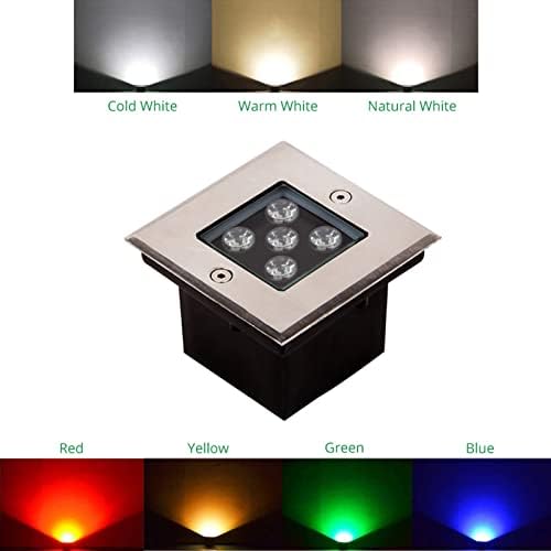 12V LED Square Low Voltage Landscape Lights - Modern Waterproof Inground Lights, 5W for Courtyard Garden Terrace, IP67 Rated, Warm White 100 Lumens Outdoor Lighting