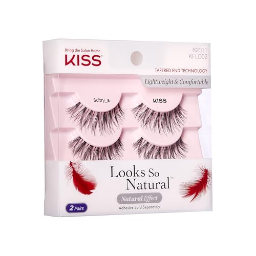 KISS Looks So Natural False Eyelashes Double Pack, Lightweight & Comfortable, Tapered End Technology, Reusable, Cruelty-Free - Image 4