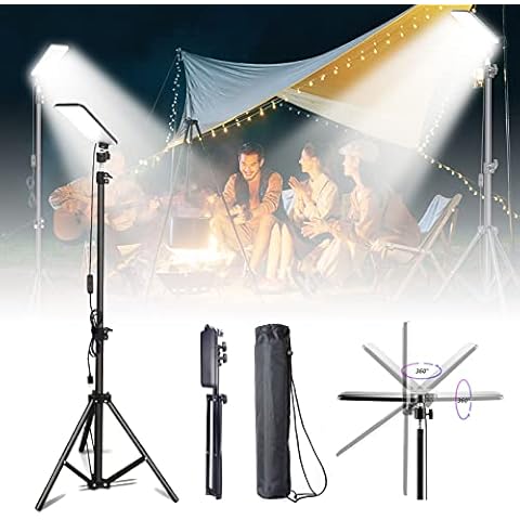 NEYOMID Camping Lights for Tents,Portable Camping Lights,Led Barbecue Lamp,Work Lights with Adjustable Telescoping Tripod Stand for Camping,Emergency Light for Fishing,Photograph,Powered by USB Cover