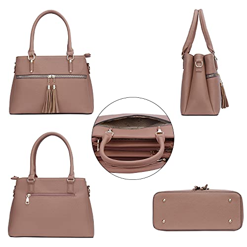 KKXIU Women Satchel Bags Handle Shoulder Handbags and Purses Pockets Zipper Leather Crossbody Bags … - Image 2