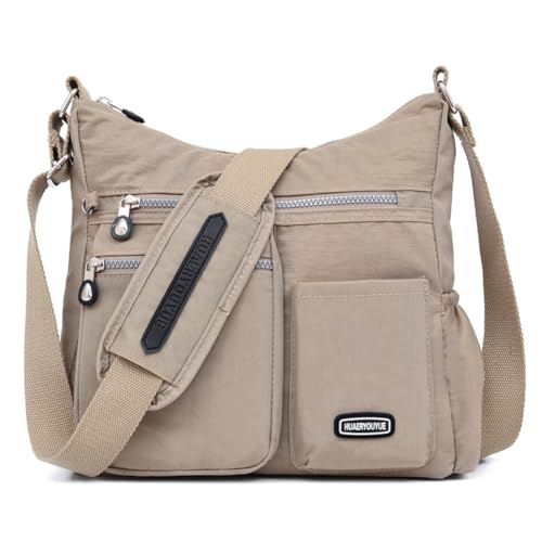 Estwell Bolso Bandolera Mujer Grande Bolso de Hombro Moda Impermeable Nailon Crossbody Bolso con Múltiples Bolsillo Casual Bolsa para Escuela Viaje Trabaja