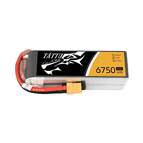 Tattu 6750mAh 14.8V 25C 4S1P Lipo batería para RC de Multicopter y Aviones no tripulados UAV