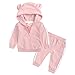 Geagodelia Babykleidung Set Baby Mädchen Kleidung Outfit Jogginganzug Kapuzenpullover Top + Hose Jogginghose Neugeborene Weiche Babyset (Pink, 6-12 Monate)