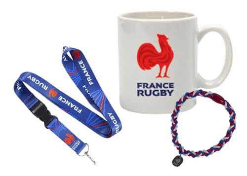 XV de France Coffret Mug Tour de cou Bracelet de Rugby - Collection officielle FFR - Equipe de France
