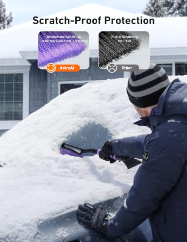 Image of AstroAI 27 inch 2-in-1 Detachable Snow Brush & Ice Scrapers for Car Windshield
