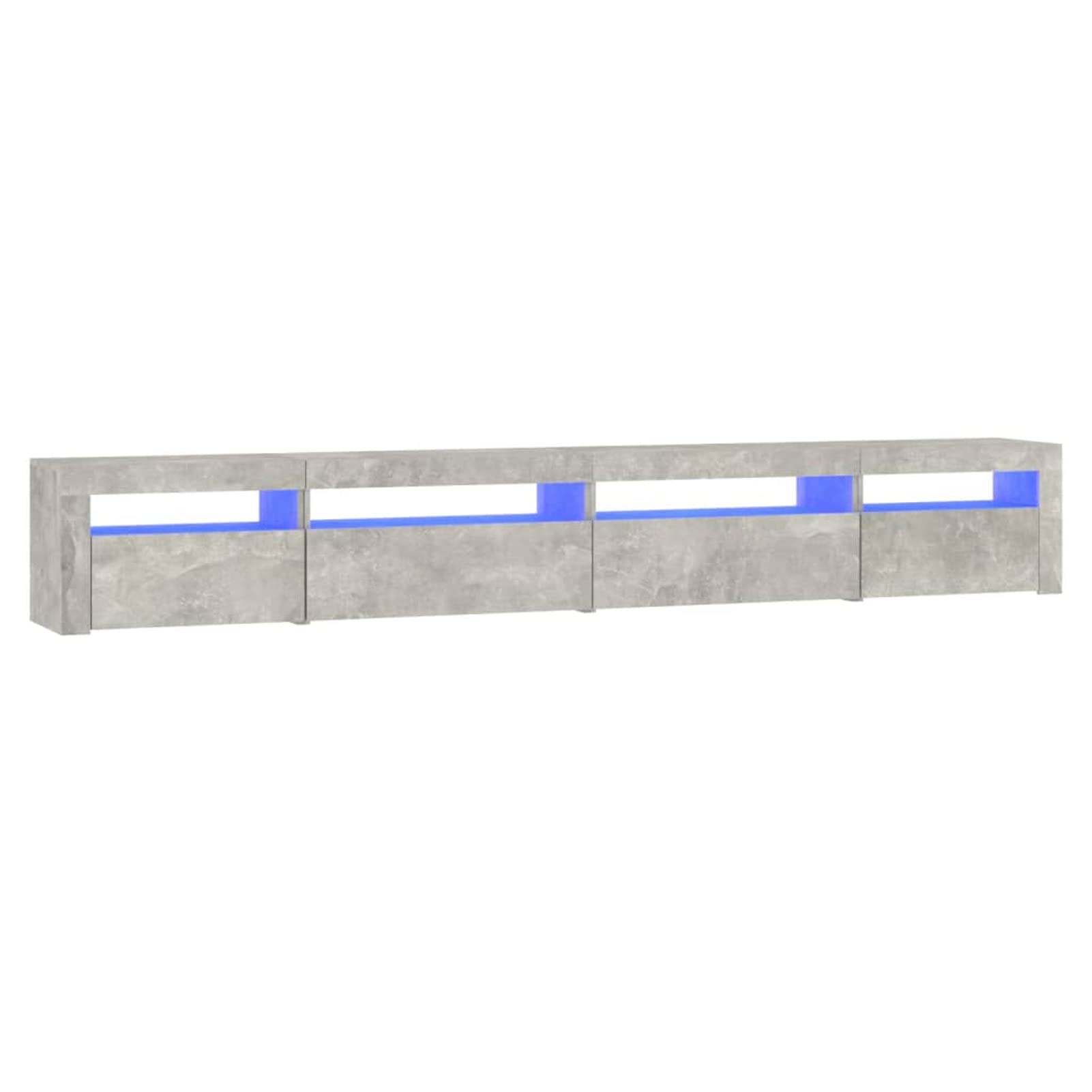 IKAYAA Mobile Porta TV con LED 300 cm Moderno Armadio TV per Soggiorno o Salotto-Nero-300 x 35 x 40 cm