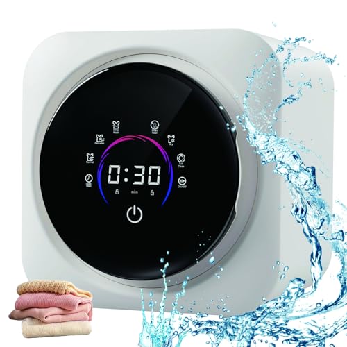 Mini lavadora con secadora, diseño 2 en 1 totalmente automático, cuatro modos para el cuidado de la ropa interior, escritorio o barril interior de acero inoxidable montado en la pared