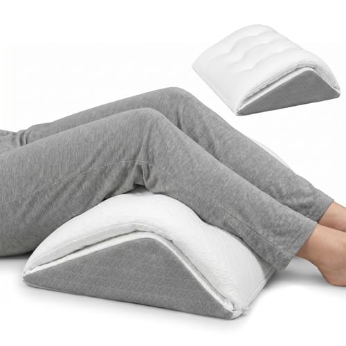 MIUUIPI Poduszka żylna, poduszka do podwyższania nóg, poduszka na kolana dla osób śpiących na plecach, ergonomiczna poduszka do przechowywania nóg i stóp, poduszka trójkątna z pianki memory na sofę