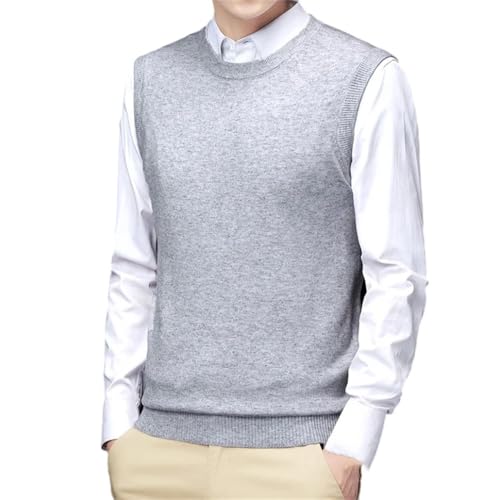 Mens Round Neck Sweater Vest Casual Sleeveless Knitted Pullover Vest Top2