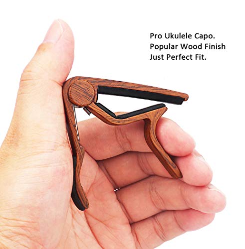 WiNGO Capodastre Ukulele, capo en alliage de zinc pour soprano/Concert/Tenor 4 Cordes Ukuleles, Couleur Bois. - Les Beatles, Paul McCartney, John Lennon, RIngo Starr, George Harrison WiNGO Capodastre Ukulele, capo en alliage de zinc pour soprano/Concert/Tenor 4 Cordes Ukuleles, Couleur Bois. – Image 3