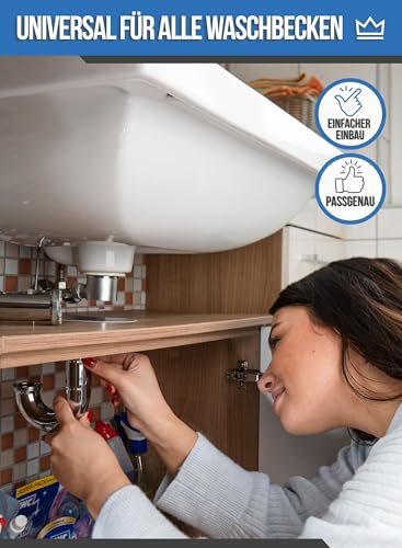 FEINER® Edelstahl Universal Verstellrohr Abflussrohr 1 1/4 Zoll x 200 mm x Ø 32 mm Tauchrohr mit Geräteanschluss, Rohr für Waschbecken Siphon an Wasch,- Spülmaschine verchromt + Gratis-Schlauchschelle