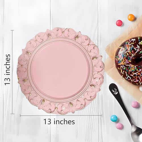 6 platos de carga rosas redondos de 13 pulgadas miniatura 2
