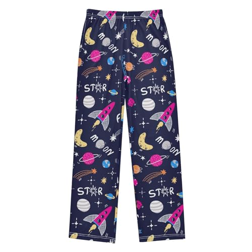 ZZKKO Space Rocket Astronaut Planet Boys Pants for Kids Jogger Pants with Pockets S-XL