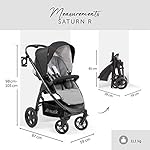 Hauck Kombi Kinderwagen mit Beindecke Saturn R / All Terrain / bis 25 kg / Wendbar / Höhenverstellbar / Kompakt Faltbar / Getränke Halter / Kompatibel mit separater Babywanne & Babyschale / Schwarz