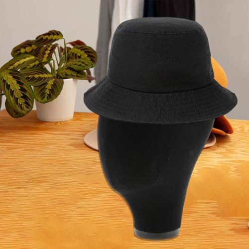 Soporte para pelucas de lienzo de 21 pulgadas que evita caídas con base de madera de corcho 7