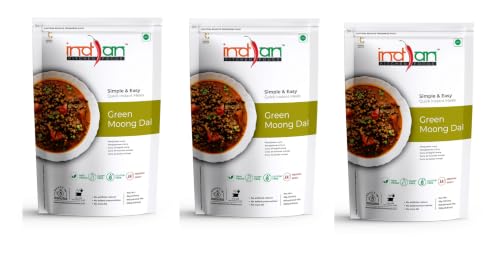 Image of Indian Kitchen Food Instant Green Moong Dal - Freeze Dried, Gluten-Free, Ready-to-Eat Indian Vegan Meal - Pack of 3