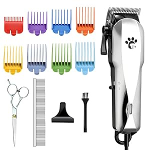 Dog Clippers Dog Shaver Low Noise Dog Grooming Kit Rechargeable Cordless Hair Clippers for Dog Electric Dog Trimmers for Dogs Cats Pets 24V Powerful Motor Dog Shears