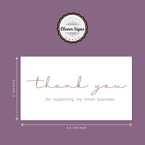 200 Thank You For Supporting My Small Business Cards, Elegant and Professional Design, 2\" x 3.5\", Recommended for Online Retailers, Small Business Owners and and Local Stores