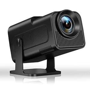 [180°Adjustable Stand]HIPPUS Smart Mini Projector with WiFi and Bluetooth, Full HD 1080P, Auto Keystone,4K Video Portable Ceiling Projector,Wifi 6,Android 11.0 (Black)