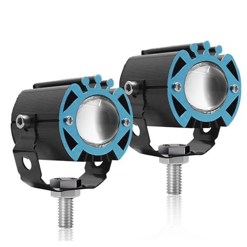 Image of FABTEC G16 LED Fog Light Mini Drive for Bike & Scooty - Waterproof Dual Color Yellow White Fog Light, Super Bright High Power Auxiliary LED Light with Clamp & Switch