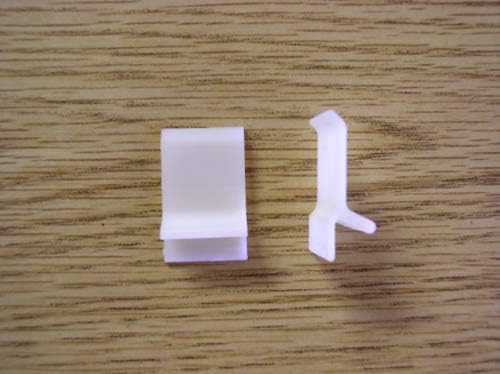 KOMORAX (8) Table Rim Clip - 1.230" X .765" – 1 1/4" x 3/4" – Natural Nylon Supports Glass and Acrylic Table Tops White Patio Furniture Clips image 2