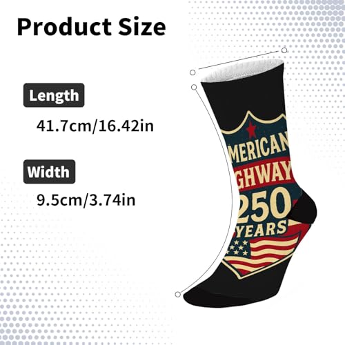 250th Anniversarys American Highways 250 Years Of Freedoms 1776-2026 Half Calf Sock For Him3