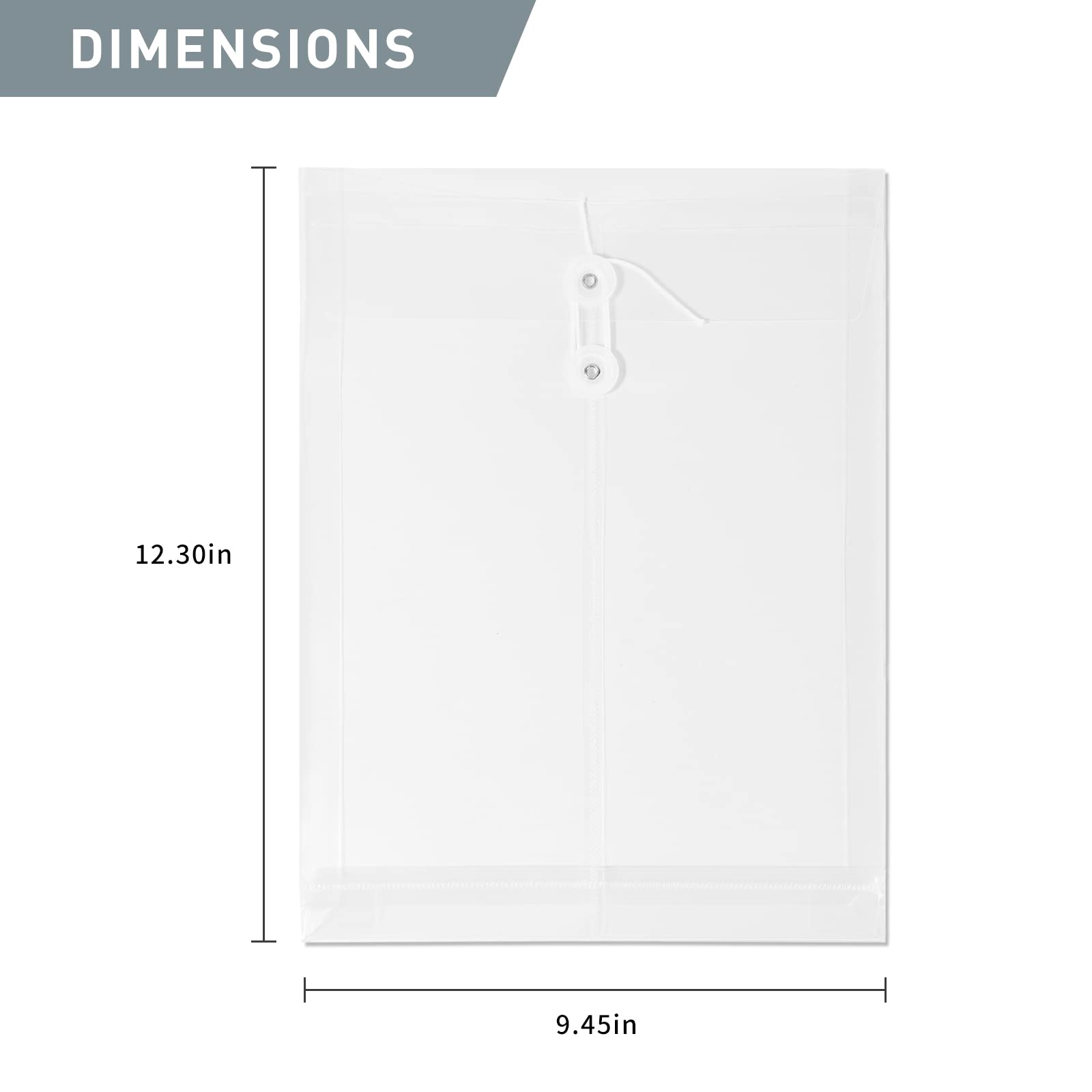 12-Pack A4 Plastic Envelopes With String Tie - Super Thick, Expandable ...