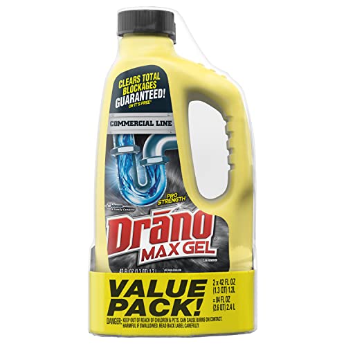 Comparison: Best Drano For Kitchen Sink 9 Drano Max Gel Drain Clog Remover and Cleaner for Shower or Sink Drains, Unclogs and Removes Hair, Soap Scum, Blockages, Commercial Line, 42 oz (Pack of 2)
