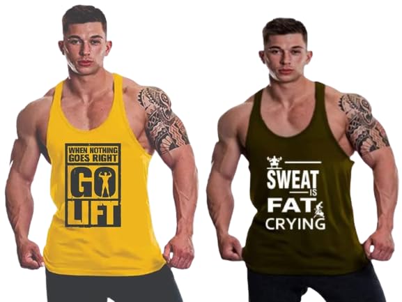 Image of MASCARI Men's Tank Tops Muscle Gym Bodybuilding Vest Fitness Workout Sando -mf