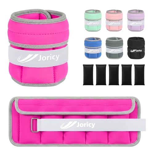 Adjustable Ankle Weights for Women Men 1-3 LBS 1 Pair Wrist Leg Arm Weights with Removable Weight, Strength Training Weight for Jogging, Walking, Running, Fitness, Gym Workout, Rose Red