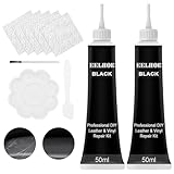 ePicsoa Leder Reparatur Set Schwarz, 2 x 50ml Flüssigleder Schwarz, Kunstleder Reparaturset, für Lederprodukte Wie Autositze,Sofas,Schuh
