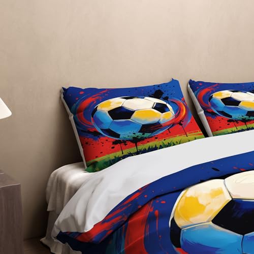 Housse de couette foot 240x260 en microfibre douce avec zip invisible