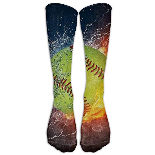 FUNINDIY Fire Softball Socks for Men Football Socks Youth Boys Soccer Socks Long Socks for Runing Athletic Travel Work