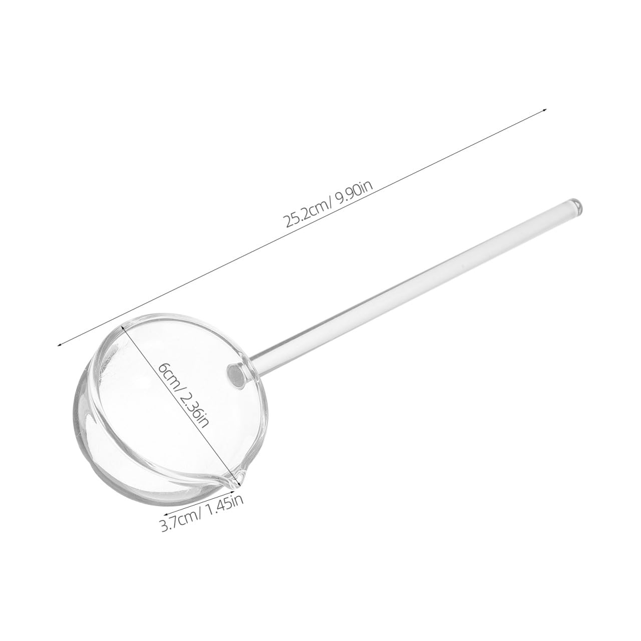 Ciieeo Punschkelle aus Glas mit Ausgießer - Hitzebeständiger Soßenlöffel mit Langem Griff | Transparente Schöpfkelle für Bowle Desserts und Dressings 25cm