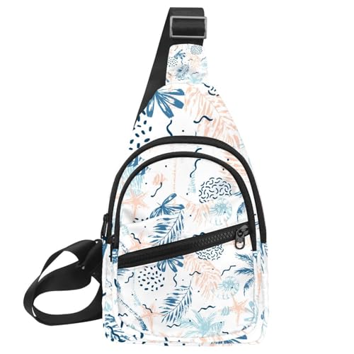Sac à bandoulière feuilles de palmier multicolore 30x18cm pour femme