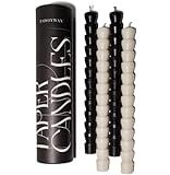 Photo Gallery paddywax taper candles - set di candele non profumate, confezione da 4, colore: bianco e nero Photo Gallery paddywax taper candles - set di candele non profumate, confezione da 4, colore: bianco e nero