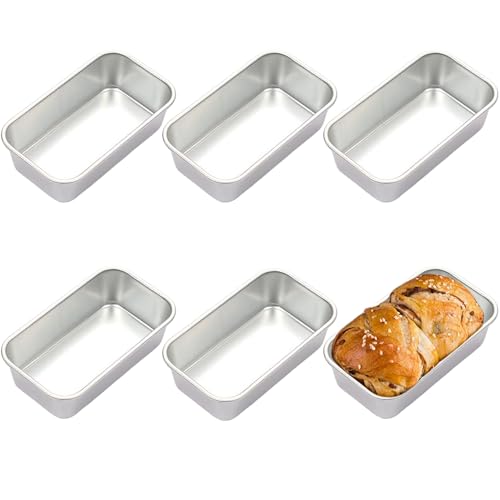 Mini Loaf Pans for Baking Bread: 6Pcs Aluminum Mini Bread Loaf Pans, Bread Baking Pans Set for Oven Homemade Bread, Small Banana Bread Pan, 4.5 X 2.5 Inch