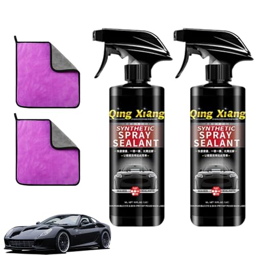 車用コーティング剤、Qing Xiang Synthetic Spray Sealant 500ML 車用コーティング剤 撥水防汚 クイックコーティングスプレー 耐高温 ナノセラミック車用撥水コーティングスプレーカーコーティング剤 全車適用 自動車用ナノコ
