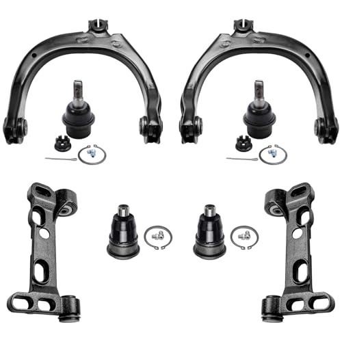 Image of Detroit Axle - 8pc Front End Suspension Kit for Chevy Trailblazer GMC Envoy 4 Upper & Lower Control Arms 4 Upper & Lower Ball Joints Rainier Ascender Bravada 9-7X Replacement