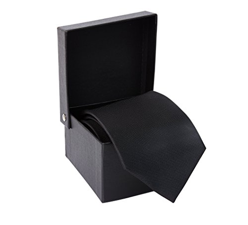 LEA & KEN Men's Tie Solid Color (black)
