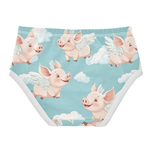 Wusikd Flying Piglets Girls' Underwear Cotton Cute Girls Briefs Soft Toddler Underwear 2T2