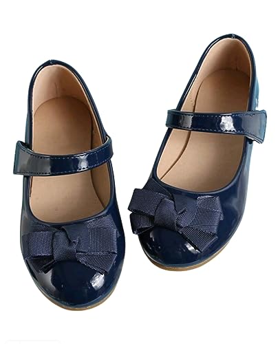 Dark Blue Girls Mary Jane Flats - Main Image