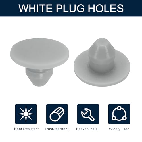 Image of uxcell 10pcs Hole Plug 3 /16 Inch (4.3mm) Button Plugs Fit for 3.8-4.2mm Hole, Snap in Locking Hole Tube Plug Gel Tube Waterproof Plug Tube Plug, Grey