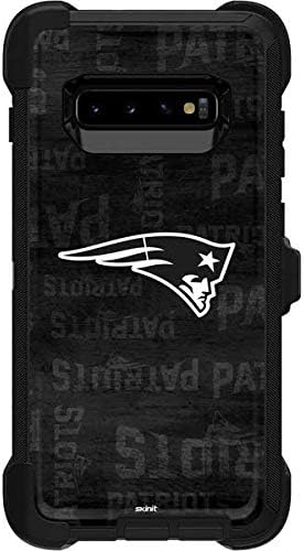 Skinit Decal Skin Compatible with OtterBox Defender Galaxy S10 - Officially Licensed NFL New England Patriots Black & White Design
